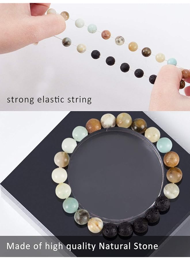 إيروريكس 6 قطع من أساور الشاكرا العلاجية للنساء من خرز حجر اللافا وأساور اليوجا الكريستالية وموزع الزيوت العطرية هدايا الصداقة - Image 2