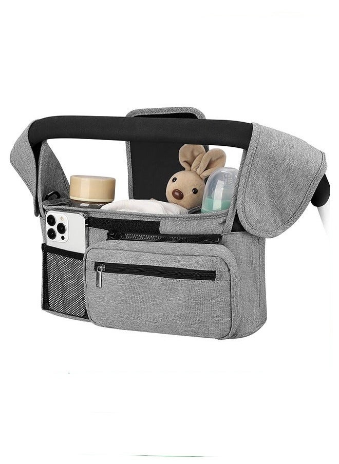 DOOKOO Stroller Organizer with Insulated Cup Holder, Stroller Caddy Bag Accessories, Stroller Cup Holder Organizer for Baby Stroller  - Image 1