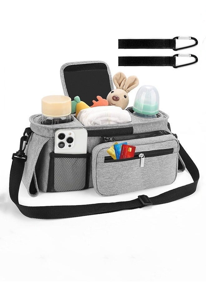 DOOKOO Stroller Organizer with Insulated Cup Holder, Stroller Caddy Bag Accessories, Stroller Cup Holder Organizer for Baby Stroller  - Image 3