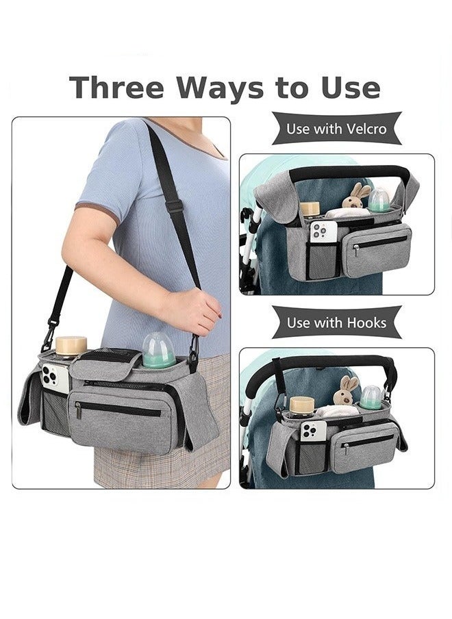 DOOKOO Stroller Organizer with Insulated Cup Holder, Stroller Caddy Bag Accessories, Stroller Cup Holder Organizer for Baby Stroller  - Image 5