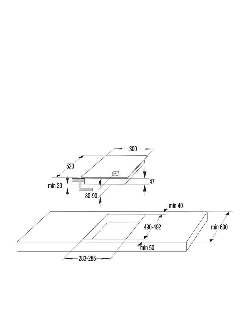 Gronje Electric built in hob 30cm glass ceramic 2 Heating Zones EC321BCSC - Image 2