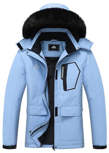 MOERDENG Women's Ski Jacket Waterproof Warm Winter Coat Hooded Snowboarding Jacket Versatile for Hiking & Winter Activities - Image 1