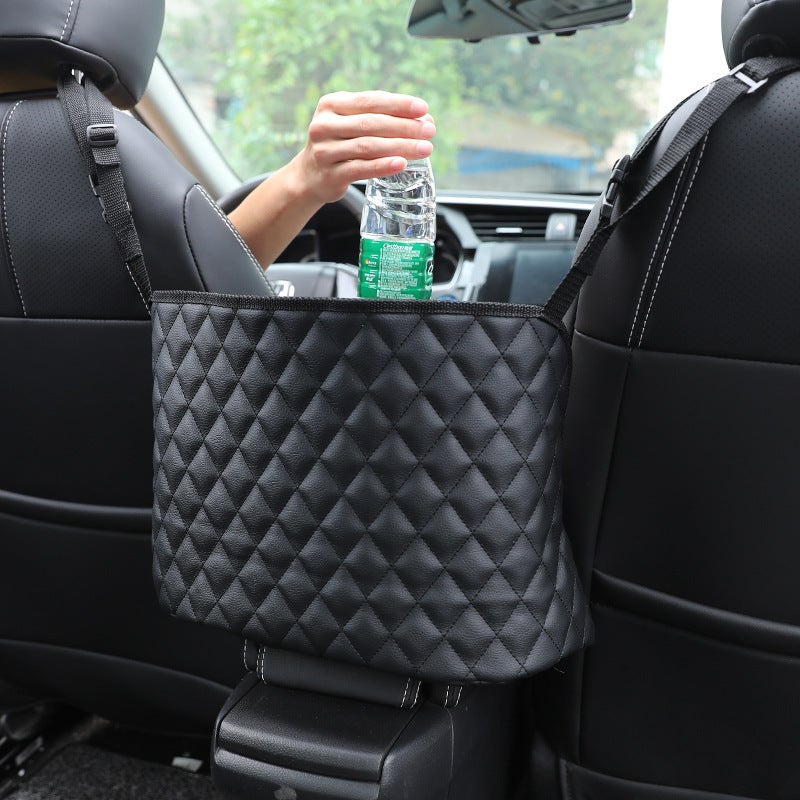 Car seat net bag bag bag women's car storage hanging bag chair back storage bag car interior decoration supplies Daquan black - Image 2