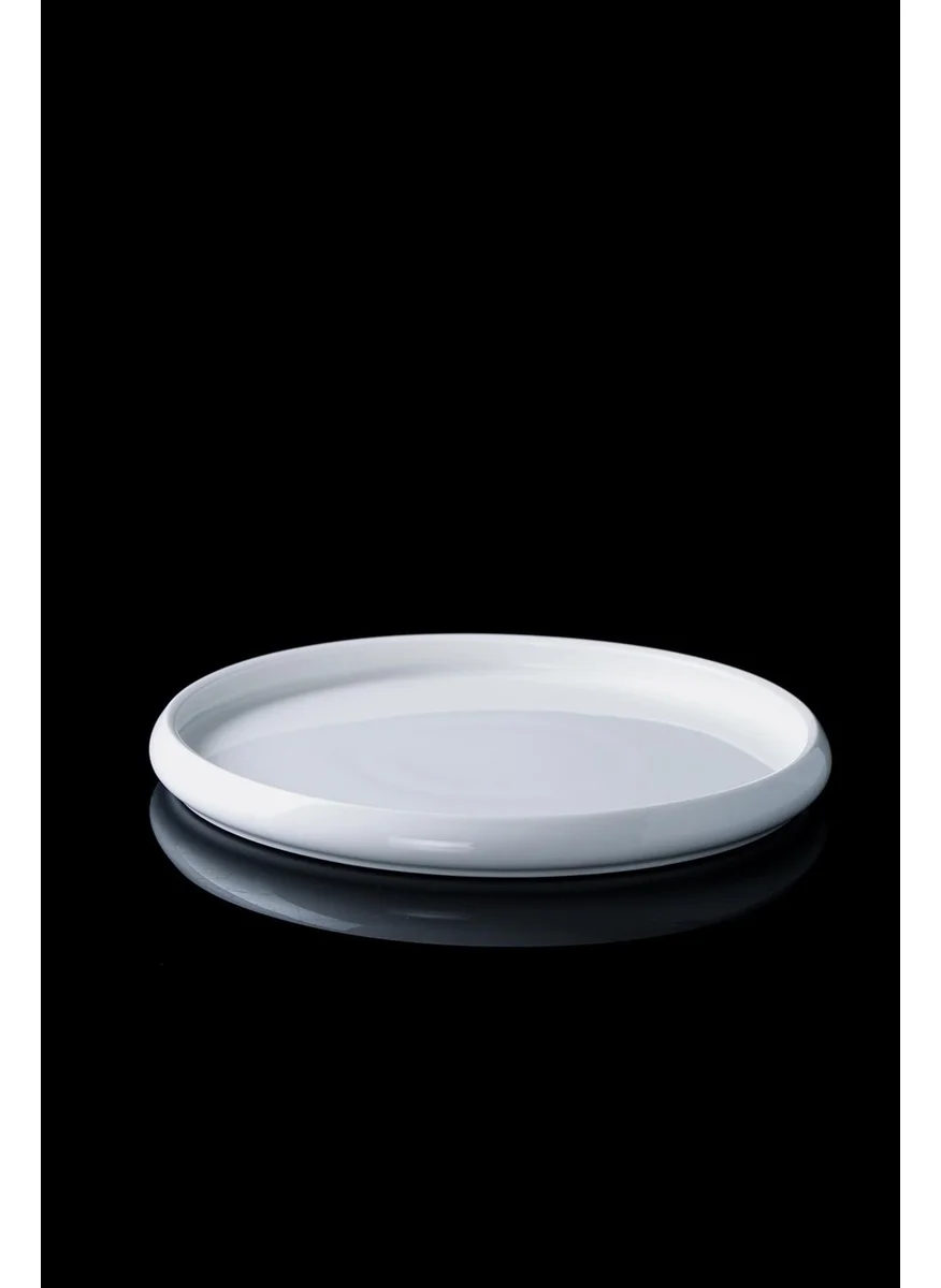 أكار Bianco Perla Porcelain Round Plate - 26 cm