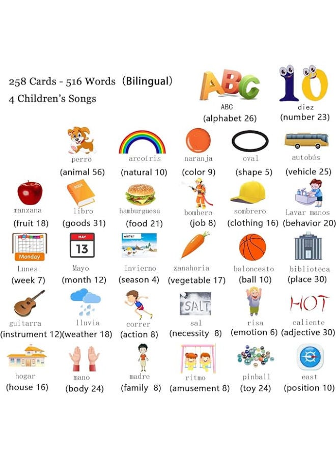 Startcan بطاقات تعليمية ناطقة بالإسبانية والإنجليزية للأطفال - Image 4