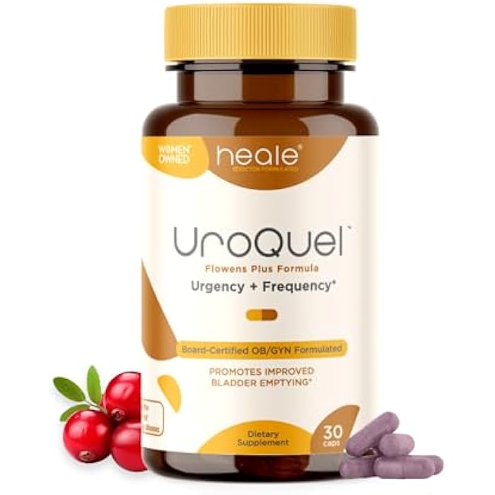 UroQuel - Natural Bladder Control Cranberry Supplement - Reduce Bathroom Urgency, Frequency, Incontinence, with Flowens - OBGYN Formulated - Cranberry Pills for Women & Men - by Heale - 30 Capsules - Image 1