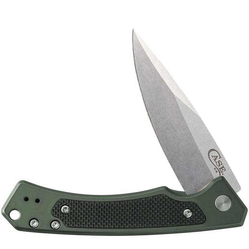 Case XX WR Pocket Knife Marilla EDC S35VN Drop Point Blade OD Green Anodized Aluminum Handle WClip 25883 MARILLA 4 34 Inches Closed