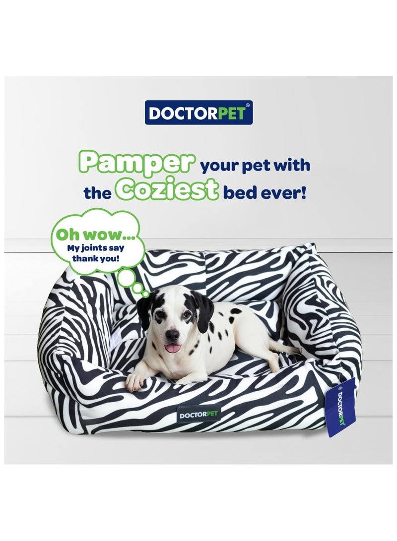 DOCTERPET Doctor Pet Makaron Series Rectangle Pet Bed Large - 95x75x22cm - Soft Washable Fabric, Reversible Cushion, Non-Slip Base - Ideal for Large Cats & Dogs - Image 2