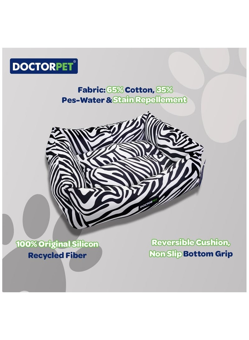 DOCTERPET Doctor Pet Makaron Series Rectangle Pet Bed Large - 95x75x22cm - Soft Washable Fabric, Reversible Cushion, Non-Slip Base - Ideal for Large Cats & Dogs - Image 3