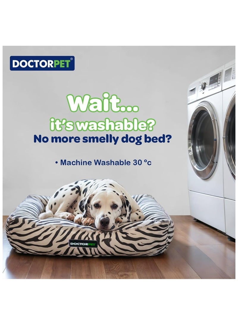 DOCTERPET Doctor Pet Makaron Series Rectangle Pet Bed Large - 95x75x22cm - Soft Washable Fabric, Reversible Cushion, Non-Slip Base - Ideal for Large Cats & Dogs - Image 4