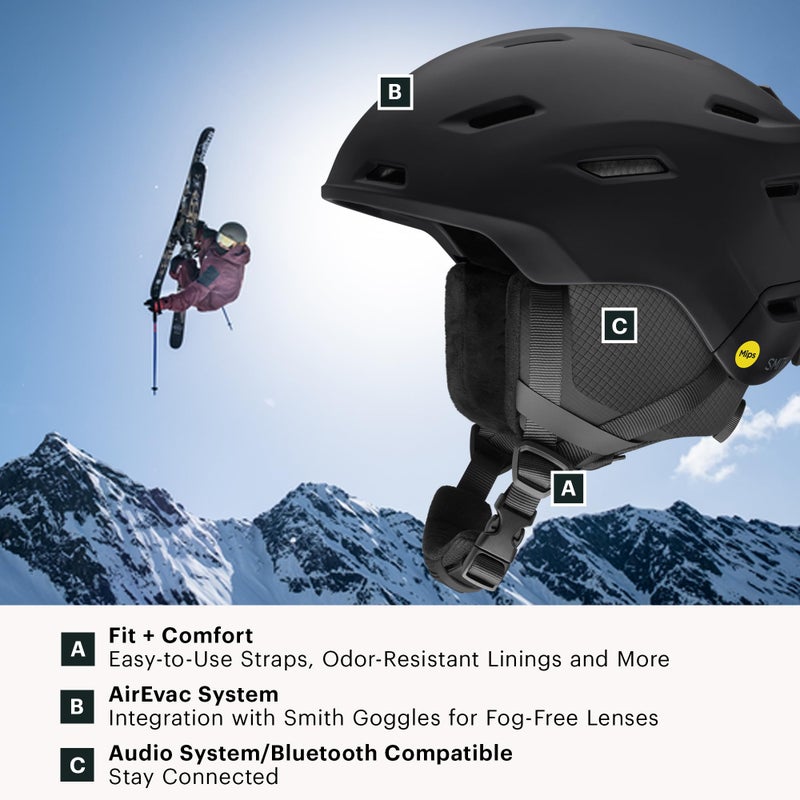 SMITH Descend MIPS Helmet â€“ Adult Snowsports Helmet with MIPS Technology + Zonal Koroyd Coverage â€“ Lightweight Protection for Skiing & Snowboarding â€“ for Men & Women â€“ Matte Black, Small - Image 4