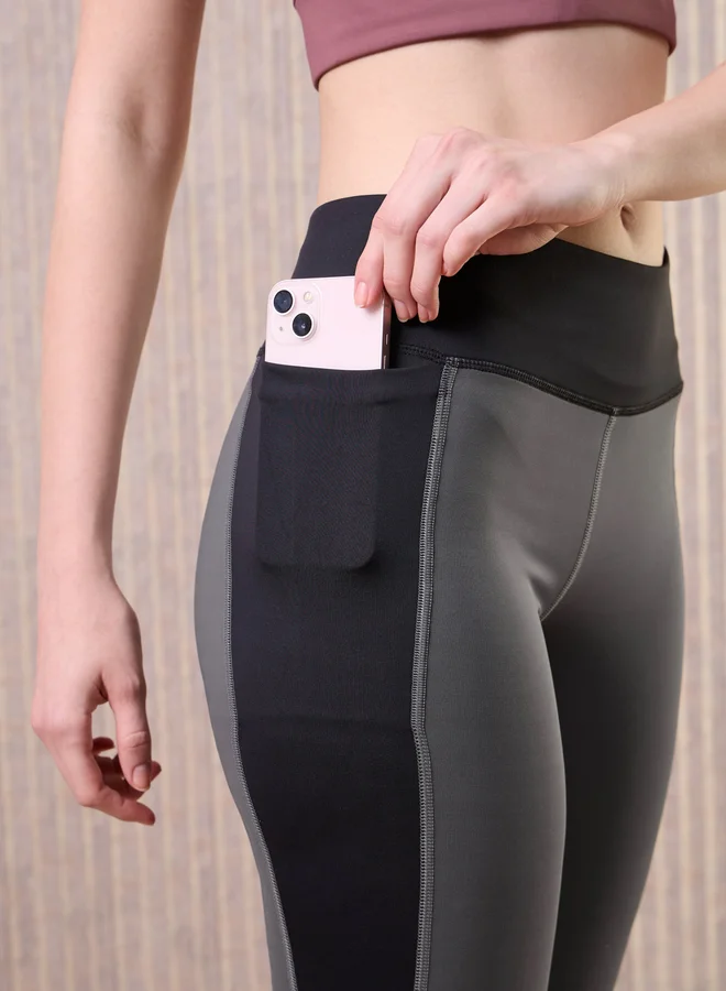 Technosport Women Color Block 4-Way Stretch Leggings