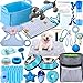 Abbylike 50 Pcs Puppy Supplies Starter Kit for Small Dogs Puppy Essentials Includes Leash Bowls Teeth Brushes Water Bottle and More Accessories for Dogs Pet Day Welcome GiftBlue - Image 3