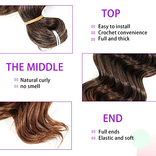 AMELI Ocean Wave Crochet Hair Deep Wave Crochet Hair for Black Women Ocean Wave Braids Hair Synthetic Crochet Braiding Hair Extensions 8 Packs (9 Inch (Pack of 8), T30) - Image 3