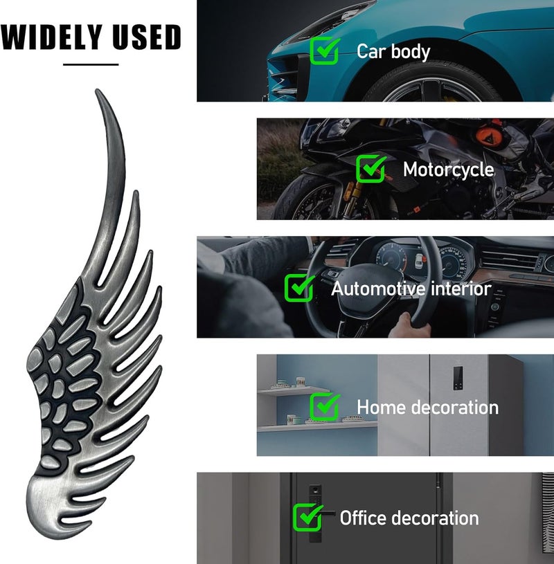 Dickno 2PCS Angel Wings Car Stickers - Image 5