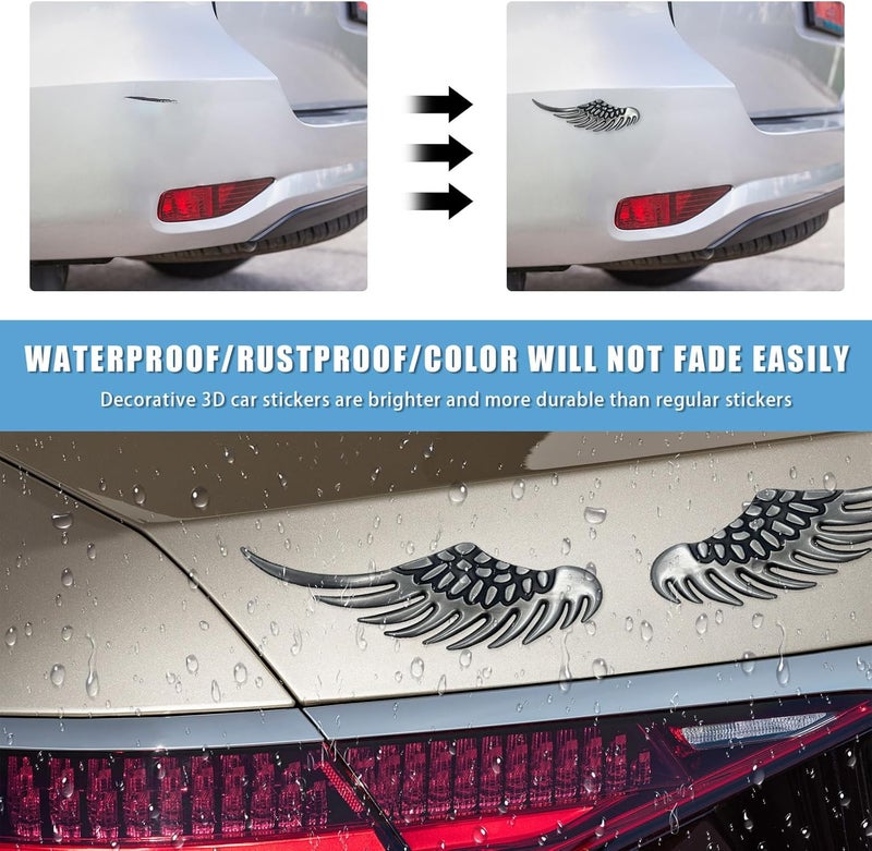 Dickno 2PCS Angel Wings Car Stickers - Image 4