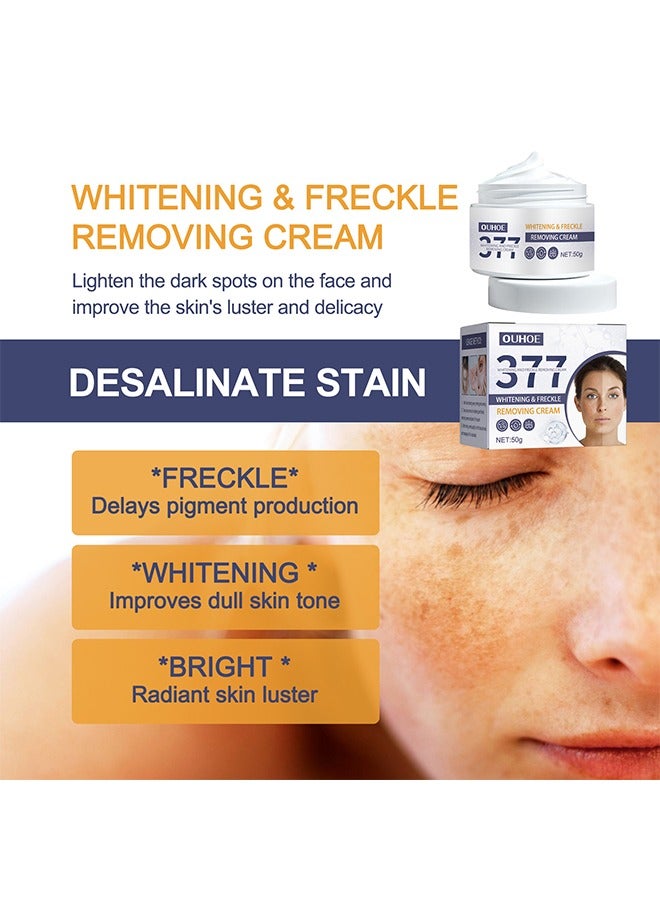 OUHOE 377 Whitening And Freckle Removing Cream, Higt Quanlity Facial Whitening And Light Spots Frost Lighten Spots Brighten Skin Refreshing And Easy To Absorb 50G  - Image 3