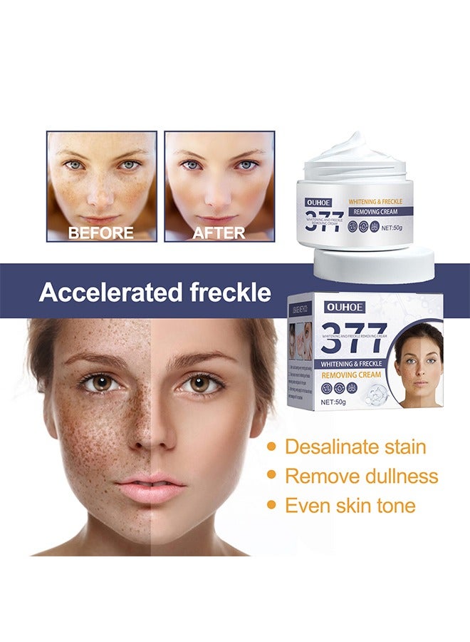 OUHOE 377 Whitening And Freckle Removing Cream, Higt Quanlity Facial Whitening And Light Spots Frost Lighten Spots Brighten Skin Refreshing And Easy To Absorb 50G  - Image 4
