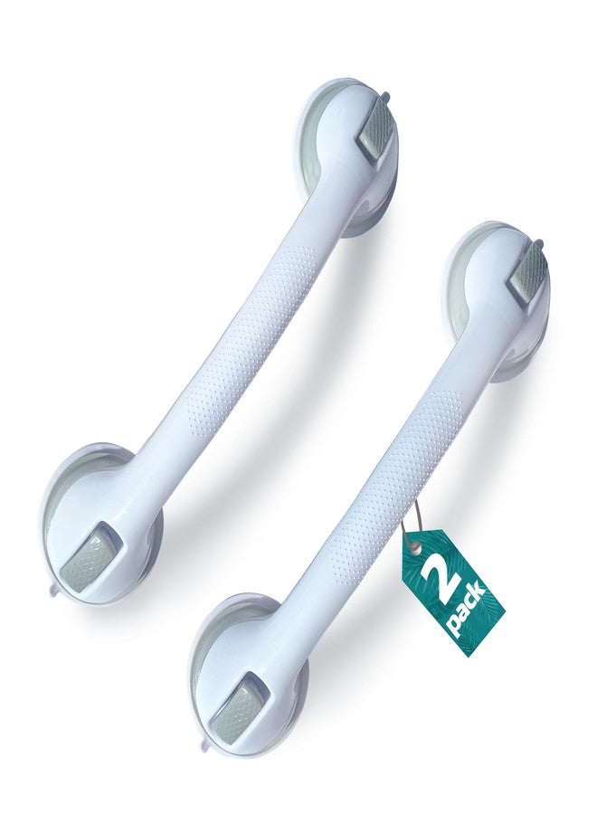 Gemroom 2 Pack Heavy-Duty Shower Grab Bars - Gemroom 16.5 Inch Grey Suction Bar Handles for Elderly, Seniors, Handicap, Safety Balance Assist Grip for Bathroom, Toilet - Anti-Slip, Shower Handles Hand Rail - Image 1