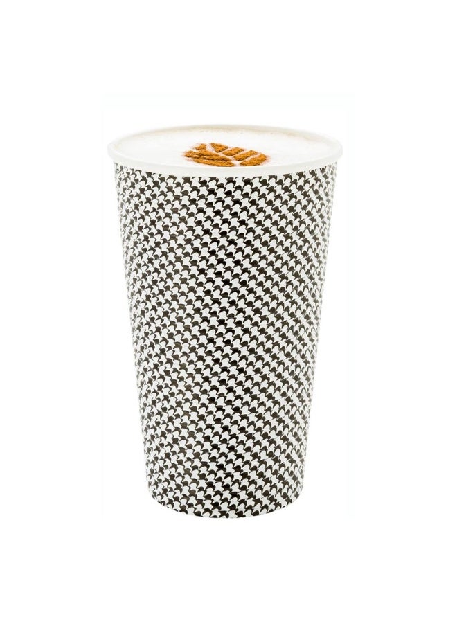 Restaurantware Restaurantware 16 Ounce Disposable Coffee Cups, 500 Spiral Wall Hot Cups – Lids Sold Separately, Rolled Rim, Paper Insulated, Houndstooth Print, Suitable for Tea, Coffee, and Other Hot Beverages  - Image 2