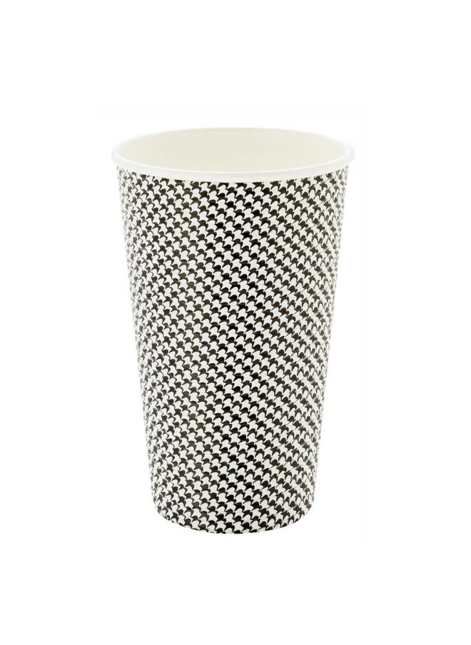 Restaurantware Restaurantware 16 Ounce Disposable Coffee Cups, 500 Spiral Wall Hot Cups – Lids Sold Separately, Rolled Rim, Paper Insulated, Houndstooth Print, Suitable for Tea, Coffee, and Other Hot Beverages  - Image 1