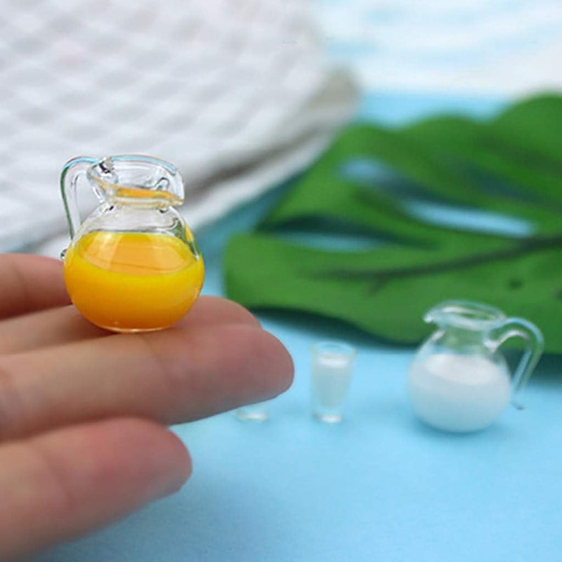 SXFSE Dollhouse Decoration Accessories, 1:12 /1:6 Dollhouse Miniature Scene Mode Juice Set Pretend Play Toy - Image 3