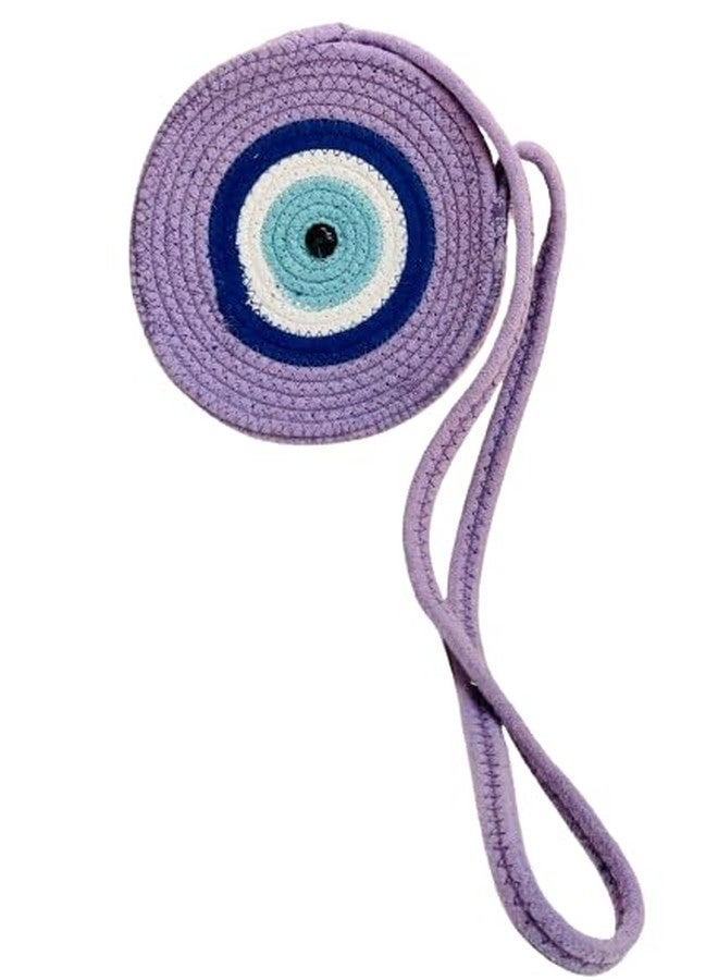 ROSSLYN EVIL EYE HANDMADE ZIPPER SLING BAGS-Purple - Image 1