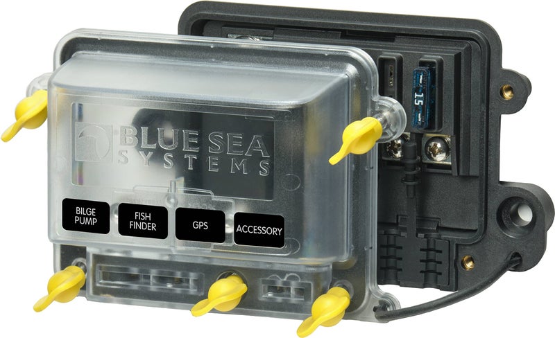 Blue Sea Systems 5056100 ST Blade WaterResistant Fuse Block Manual Cover 80 Amps