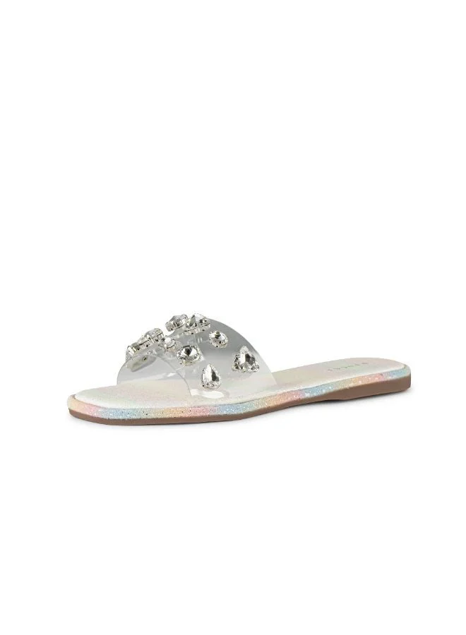 فينتشي صندل مسطح بحزام مرصع