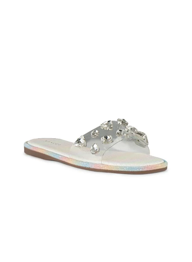 فينتشي صندل مسطح بحزام مرصع