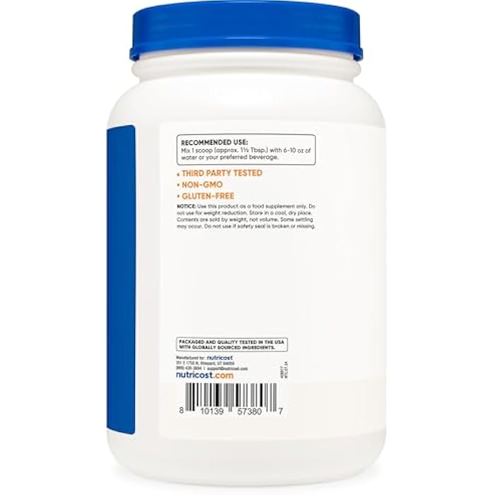 Nutricost Soy Protein Isolate Powder, 2 LB Unflavored - 10 Grams of Protein Per Serving, Vegan, GMO-Free & Gluten Free - Image 4