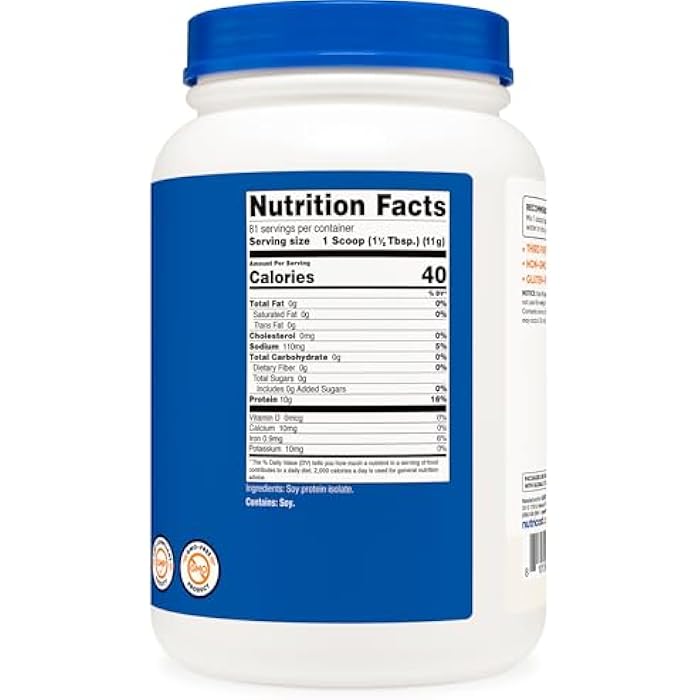 Nutricost Soy Protein Isolate Powder, 2 LB Unflavored - 10 Grams of Protein Per Serving, Vegan, GMO-Free & Gluten Free - Image 5