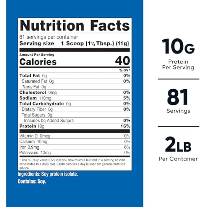 Nutricost Soy Protein Isolate Powder, 2 LB Unflavored - 10 Grams of Protein Per Serving, Vegan, GMO-Free & Gluten Free - Image 2