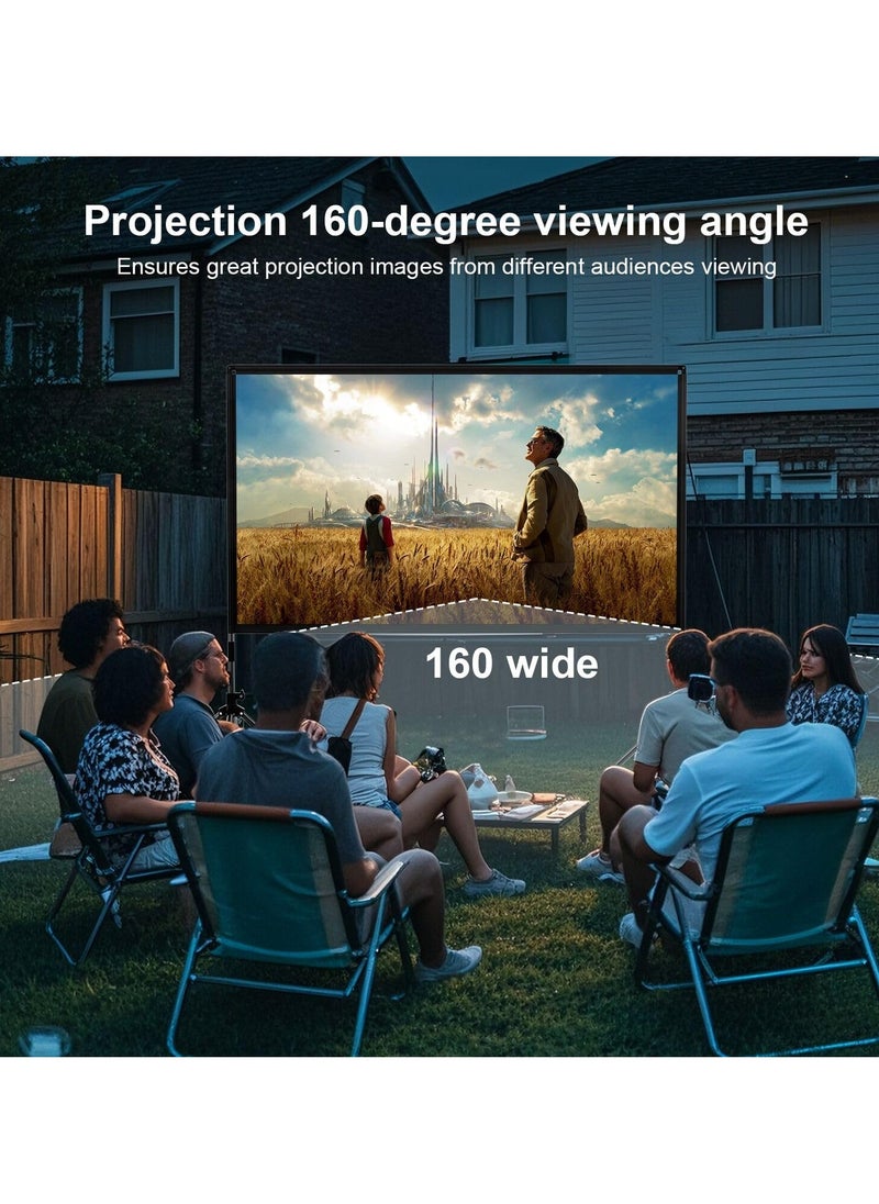 FlashHawk Projector Screen with Stand -100 inch 16:9 4K HD Portable Outdoor Indoor Projector Screen Rear Front Projection Screen Lightweight Movie Screen with Four-Legged Frame Carry Bag for Home Theater  - Image 3
