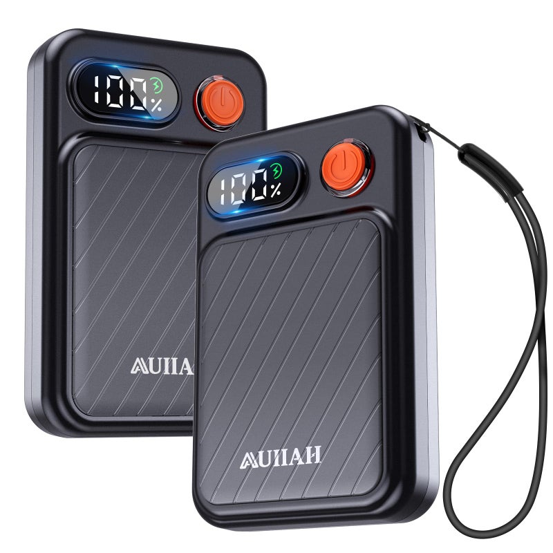 AUIIAH Hand Warmers Rechargeable 2 Pack - Electric Rechargeable Magnetic Hand Warmer With Led Display  4 Heat Levels  Lanyards  Usb  Gift For Men Women Kid  For Golf/Skiing/Camping/Hunting Essentials - Image 1