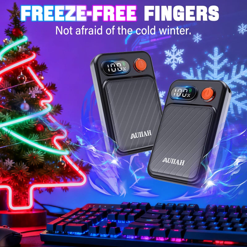 AUIIAH Hand Warmers Rechargeable 2 Pack - Electric Rechargeable Magnetic Hand Warmer With Led Display  4 Heat Levels  Lanyards  Usb  Gift For Men Women Kid  For Golf/Skiing/Camping/Hunting Essentials - Image 2