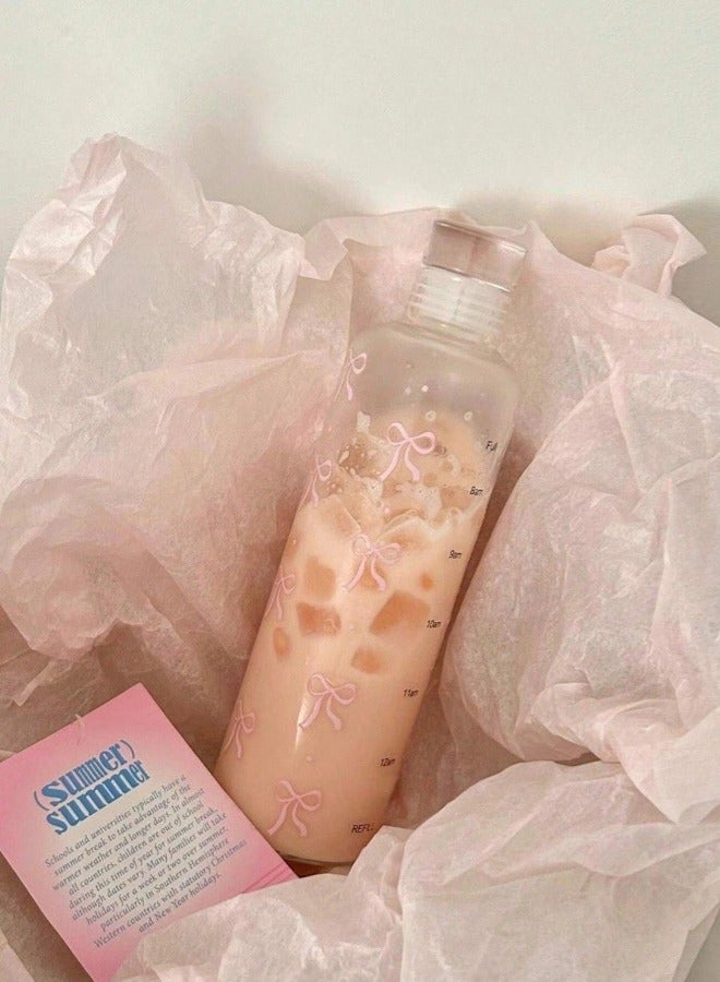 شيبشيب قارورة ماء شفافة سعة 500 مل مع مؤشر للوقت، قارورة شرب محمولة للصالات الرياضية واللياقة والسفر بأبعاد 22.5 × 6.5 × 6.5 سم - Image 3