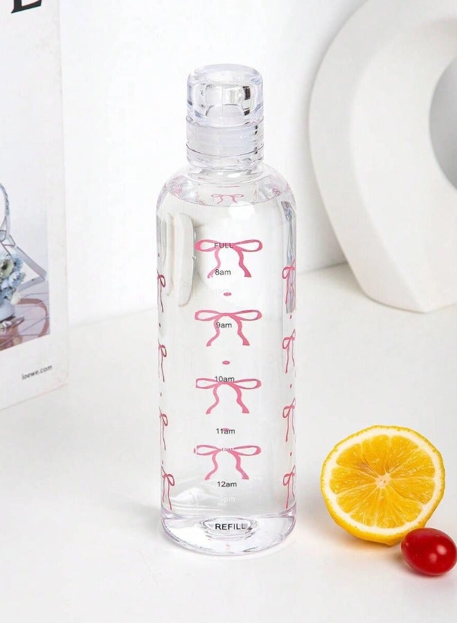 شيبشيب قارورة ماء شفافة سعة 500 مل مع مؤشر للوقت، قارورة شرب محمولة للصالات الرياضية واللياقة والسفر بأبعاد 22.5 × 6.5 × 6.5 سم - Image 5