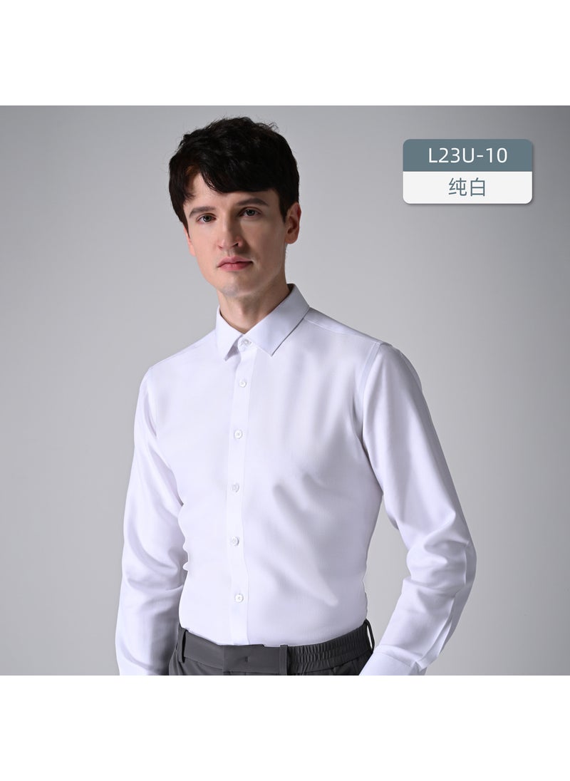 Generic - Modal Wool Mix Mens Long Sleeve Non-Iron Shirt Sky Blue - Image 1