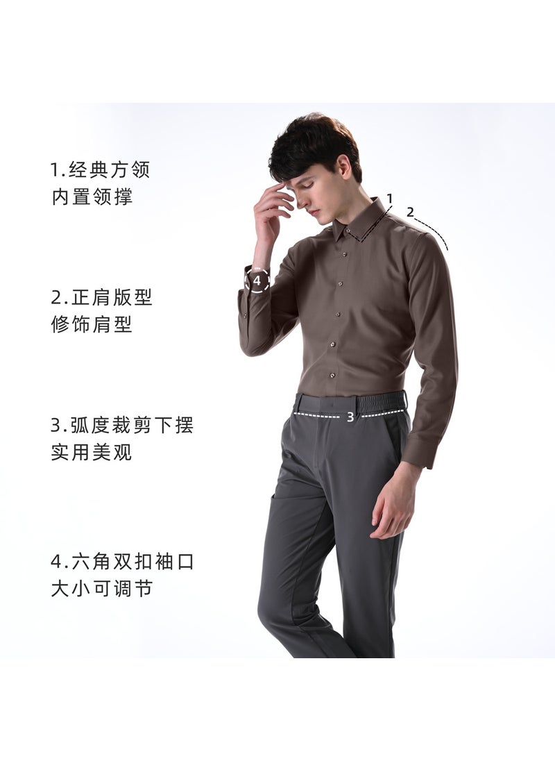 Generic - Modal Wool Mix Mens Long Sleeve Non-Iron Shirt Sky Blue - Image 1