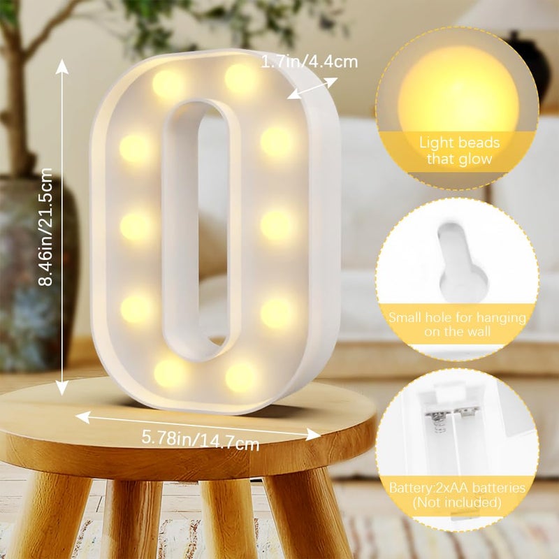 QWZify Marquee Light Up Letters O  Lighted Letters  Led Letters  Lights for Room Decor  Bedroom Decor for Teen Girls  Gifts for Teenage Girls  Decorations for Bedroom  Teen Girl Room Decor - Image 2