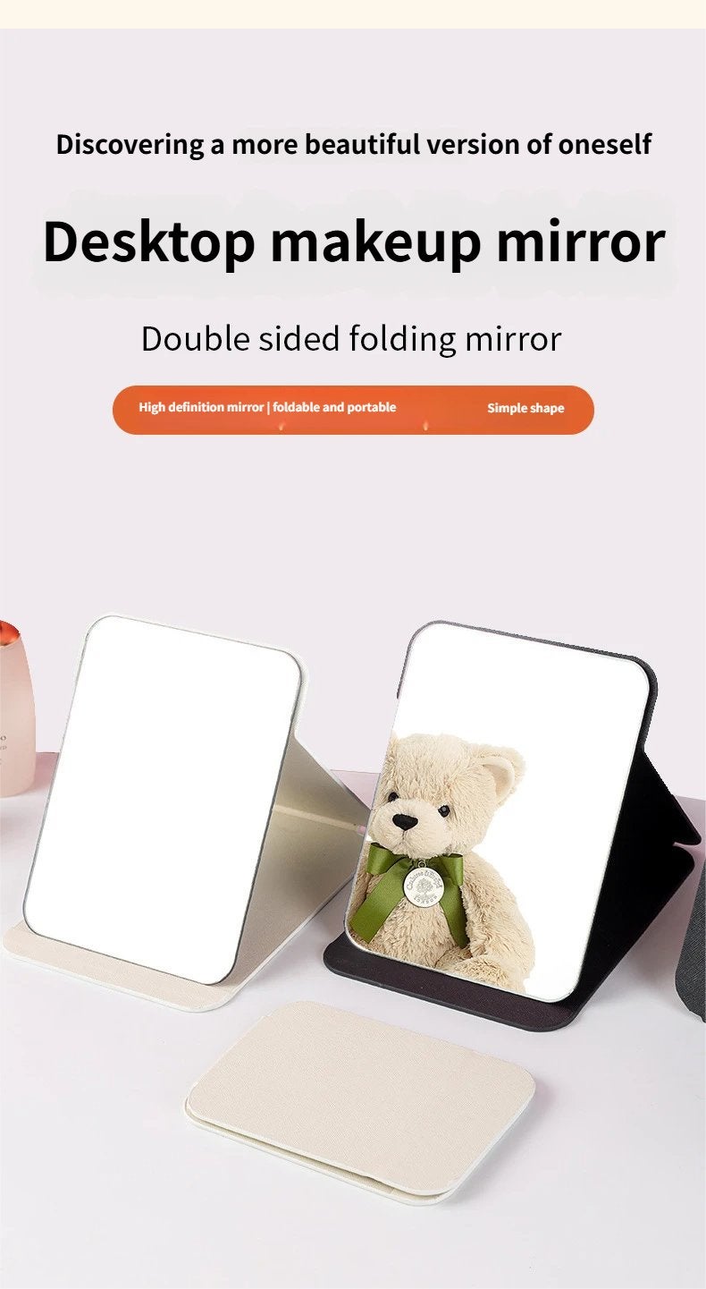 مرآة مكياج مدمجة قابلة للطي المحمولة لمستخدم سطح المكتب وعلى الطريق - Image 4