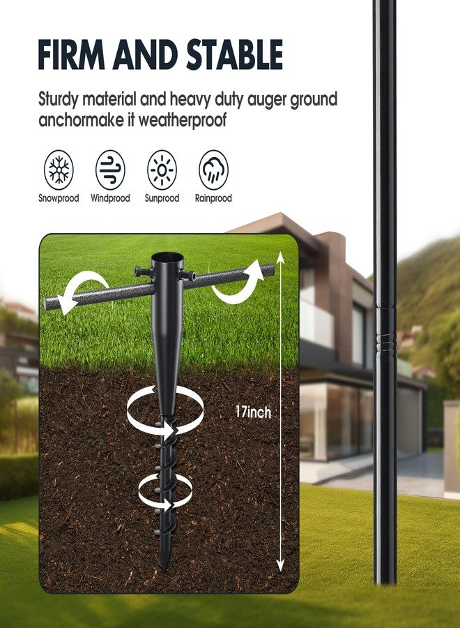 JAOTREL 100" Heavy-Duty Alloy Real Estate Sign Post Commercial Yard Sign with 35" Arm & 200lb Windproof Clips - Rust-Proof Steel Stake for Realtor, Open House, Business Hours (Sign Not Included) - Image 2