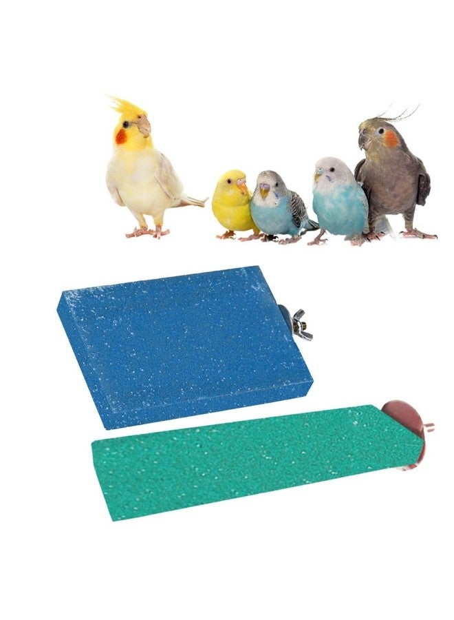 سايج سكوير منصة رمل مصنوعة من الخشب الطبيعي، مجموعة من حاملين مستطيلي الشكل (3 * 4 و2 * 5.5 بوصة)، ملحقات القفص، صالة الألعاب الرياضية، لعبة مرحة، مناسبة للطيور والببغاوات والبادجي - Image 1