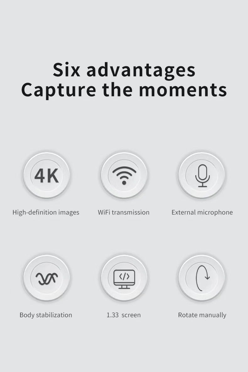 Handheld 4K Waterproof Action Camera - 270° Rotating Lens Vlog Camera with 1.3" Screen, 30M Dive Case & 128GB Card for Outdoor Sports, 30FPS Recording - Image 2