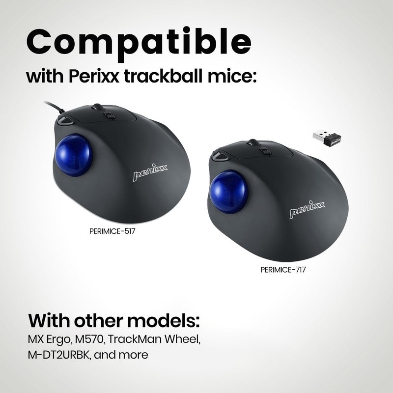 Perixx PERIPRO-303GB Small Trackball 34mm Replacement Ball for Perimice and M570 Elecom Kensington Glossy Blue (18025) - Image 3