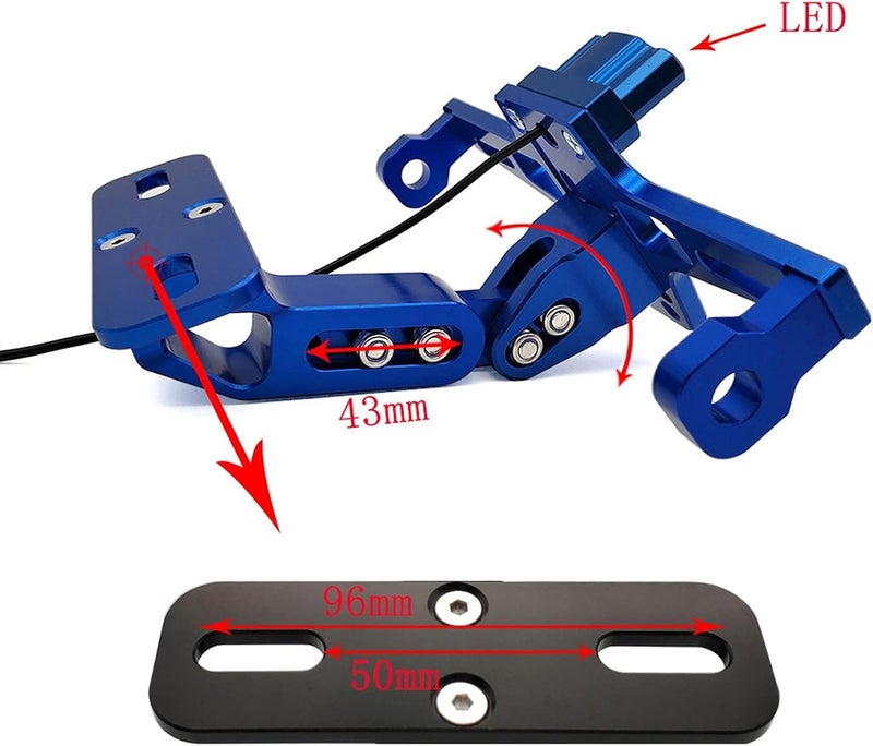 QASULER CNC Motorcycle Rear License Plate Mount Holder - Image 2