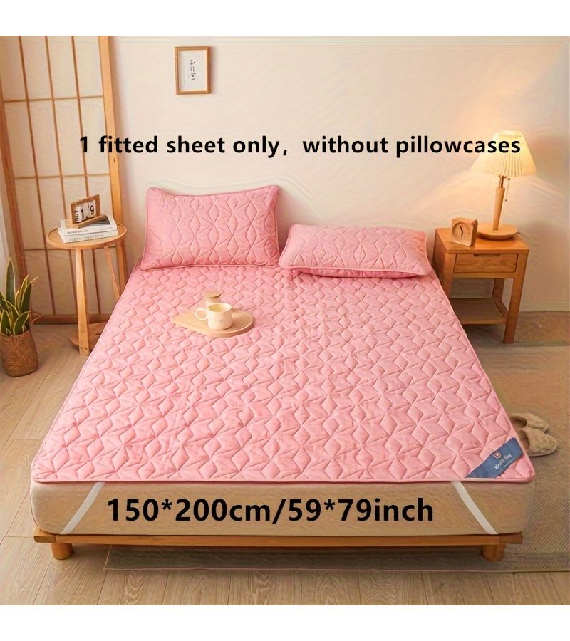1pc Coffee Color Mattress Protector Soft Thin Cover Comfortable Bedding 59.06 X 78.74 Inch - Image 3