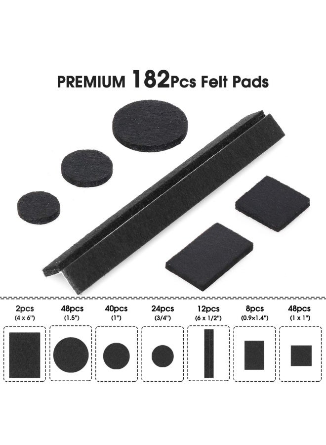 Yelanon Yelanon Felt Furniture Pads 182 Pcs Premium Felt Pads for Chair Legs Furniture Floor Protectors for Hardwood Floors Black  - Image 2