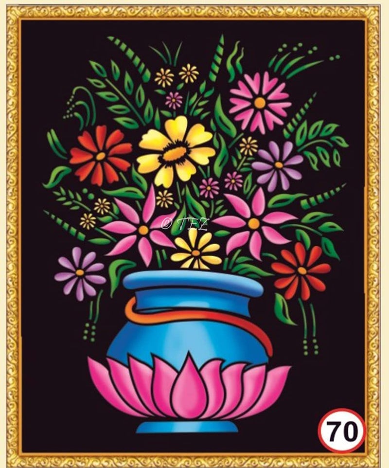 Tez DIY - Emboss Painting Kit, Flower Pot, Medium(13x19 inch), Design No. 70 - Image 1